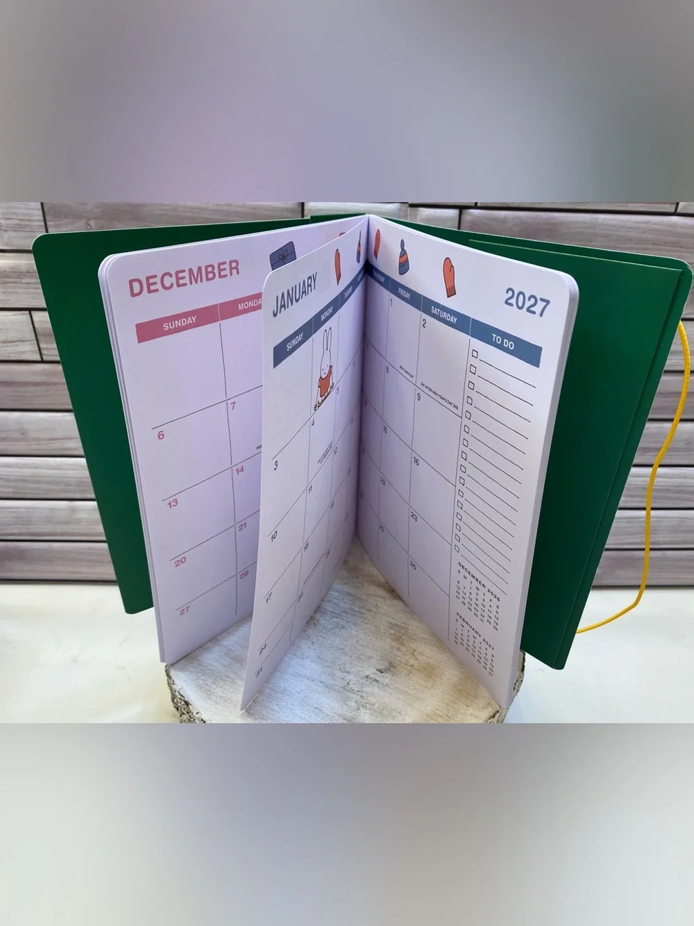 Miffy ❤️  Monthly 17 months Planner Aug 2026 to Dec 2027 Orange stripe NWT